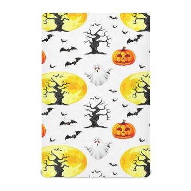 Imagem de Wassud Lençol de berço respirável Howling Halloween, capa de colchão de berço 71 x 132 cm, neutro para meninos e meninas (serve para berço padrão e pacote e brincadeira)