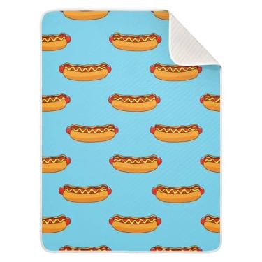 Imagem de Wassud Cobertor de bebê para meninos e meninas, cachorro-quente, macio, para recém-nascido, essencial e aconchegante, para berçário, viagem, carrinho de bebê