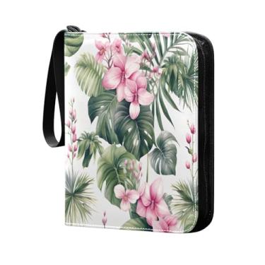 Imagem de Wassud Fichário de 4 bolsos de plantas tropicais comporta 400 cartões padrão, álbum TCG CCG MTG à prova d'água, presentes para colecionadores, meninos e meninas