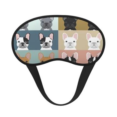 Imagem de Máscara de dormir blackout com estampa de buldogue francês, máscara para os olhos, leve, macia, para dormir, meditação, viagem, ioga