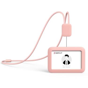 Imagem de Cordões para porta-crachás de identificação, rosa horizontal