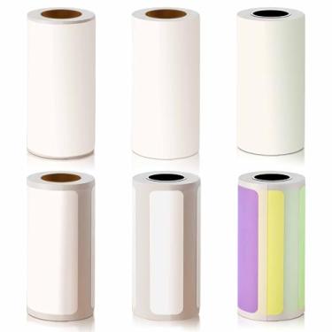 Imagem de Conjunto de papel de etiqueta térmica para etiquetadora térmica, 6 rolos de papéis de impressão de etiquetas diferentes