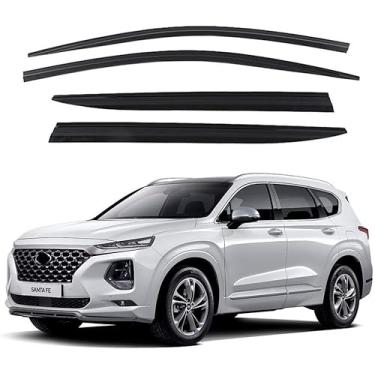 Imagem de Viseira de janela de fumaça segura para proteção contra chuva, conjunto de 4 peças para viseira de canal 2019 Hyundai Santa Fe Sports Out Channel