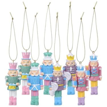 Imagem de DOITOOL 8 peças de mini enfeites de quebra-nozes de madeira para pendurar bonecos de soldado quebra-nozes decorações de Natal para decoração de casa de árvore de Natal