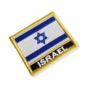 Imagem de BP0009N-011 Bandeira Israel Patch Bordado 5,7×4,8cm (B) Fecho de contato gancho)