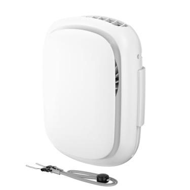 Imagem de Mini ventilador portátil com clipe de cinto com 3 velocidades, refrigerador de camisa operado por bateria, ar condicionado para colar pessoal, design viva-voz, usável, recarregável, silencioso, inclui