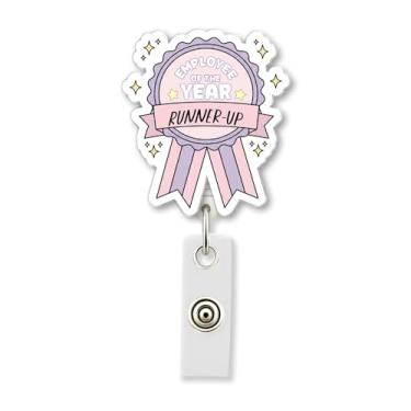 Imagem de HOSALA Carretel retrátil para crachá de funcionário do ano com clipe jacaré, suporte de crachá ABS engraçado trabalhador de saúde médico enfermeiro, presente de estudante de enfermagem para família