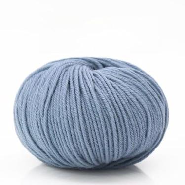 Imagem de Bolas de fio de lã premium para tricô e crochê à mão - fio de artesanato macio para suéteres, chinelos, chapéus e projetos (azul)