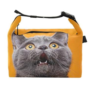 Imagem de TSENQUE Lancheira feminina British Shorthair para gatos isolada para trabalho, portátil, para adultos, com alça de ombro ajustável
