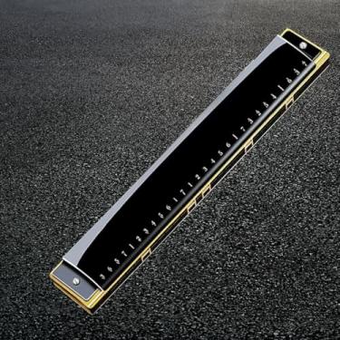 Imagem de Chave de gaita polifônica de 24 furos - Instrumento de metal escovado de grau profissional com capa protetora para iniciantes e estudantes