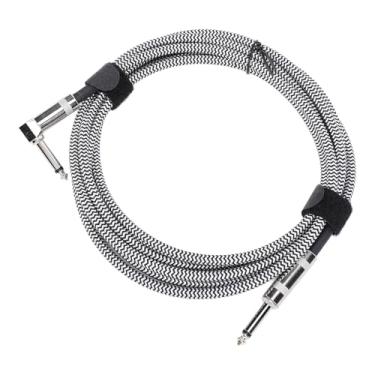Imagem de Alomejor Cabo de Guitarra de 6,5 Mm, Music Gear Audio Equipamento Redução do Núcleo de Cobre para o Pedal do Amp de Guitarra Elétrica (DOT preto da linha branca)
