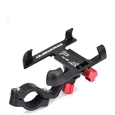 Imagem de Suporte de telefone para motocicleta de bicicleta, suporte de telefone celular de bicicleta de liga de alumínio, ajustável 360° giratório universal para guidão de bicicleta suporte de GPS para a maioria dos smartphones