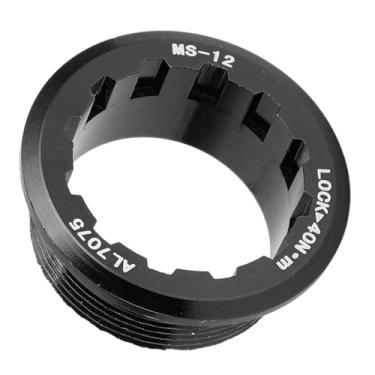 Imagem de Keenso Volante, Capa de Bloqueio do Volante da Bicicleta da Liga de Alumínio Com Design Antiderrapante para Cassete de 12 Velocidades Lockring M7100 M6100 M8100 Series (Preto)