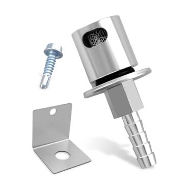 Imagem de Válvula de rolagem de ventilação do tanque de combustível 19-174 com kit de suporte válvula de retenção de rolagem de montagem remota adequada para Holley Sniper EFI Upgrade 5/16 Mangueira Barb (prata