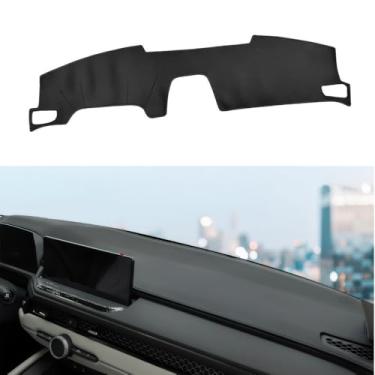 Imagem de REPOYUL Apto para Honda Accord 2023 2024 2025 2026 painel preto painel de console central protetor de painel protetor protetor de almofada de microfibra borda atualizada (sem HUD, costura preta)