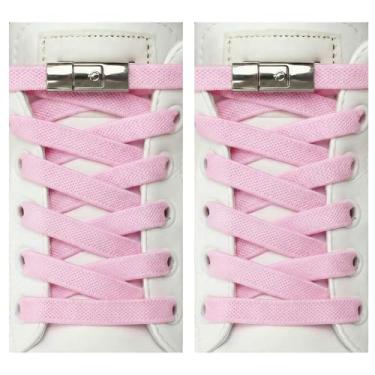 Imagem de KJML DIY Cadarços elásticos sem gravata para adultos, cadarços para tênis, sem amarrar, cadarços para crianças, cadarços elásticos sem cadarço, rosa, elastic shoe laces