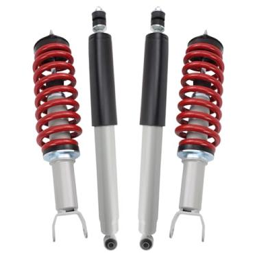 Imagem de TRQ Kit completo de montagem de choque e amortecedor de desempenho dianteiro e traseiro compatível com Ram 1500 2019-2024