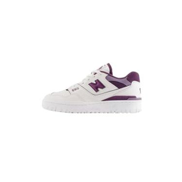 Imagem de New Balance Tênis feminino 550, Branco/reflexo/violeta meia-noite, 39