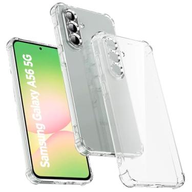 Imagem de Capa de telefone transparente para Samsung Galaxy A56, proteção reforçada com quatro cantos, capa de celular ultrafina à prova de choque # para Samsung # Simples # Capa de telefone transparente # DIY