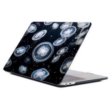 Imagem de Punmada Capa para MacBook Air de 13 polegadas versão 2022 modelo A2681/A3240 M2 Chips preta, capa para laptop com padrão premium, água-viva dançando no mar