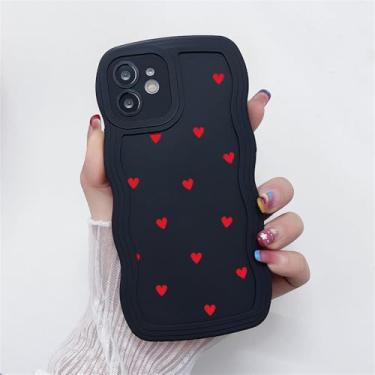 Imagem de Capa de celular Soft Lines Love Heart para iPhone 11 13 12 14 16 15 Pro Max XR XS X 6 7 8 Plus, em silicone, preta (GJ96), para iPhone 13 Pro Max.