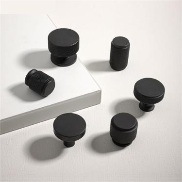 Imagem de HTNAFONI Puxadores de porta de armário simples redondos pretos dourados prateados puxadores de porta de armário e puxadores de gaveta ferragens de móveis 1 peça (834-preto)