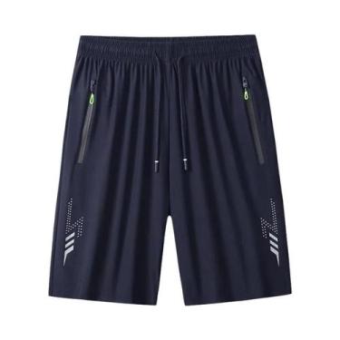 Imagem de Shorts Esportivos Masculinos para Verão - Preto e Cinza - Academia, Co