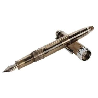 Imagem de MURVE Caneta-tinteiro 0,5 mm Prata Clip Canetas de Tinta Escrita Estudante Artigos de Papelaria Material Escolar e Escritório (Preto Transparente)