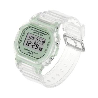 Imagem de Relógio Esportivo Feminino Com Pulseira Transparente, Relógio Digital 