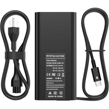 Imagem de Carregador de laptop Slim 90W USB C compatível com Dell XPS 15 9500 17 9700 Latitude 3000 5000 7000 9000 Series Precision 5470 5550 5750 3540 3570 LA90PM170 DA90PM170 Tipo C Cabo de alimentação do