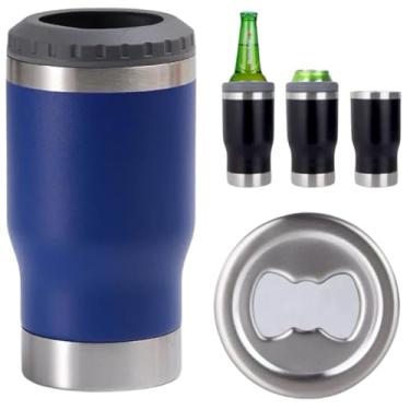 Imagem de Copo termico com abridor e tampa, Copo termico para cerveja chopp bebidas gelada e quente copo multu uso (Azul)