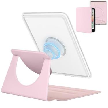 Imagem de Vane Oak Capa magnética destacável 2 em 1 com ranhuras antiderrapantes para Kindle de 15 cm e 2022 (11 gerações), capa fina de poliuretano com despertar/hibernar automaticamente, rosa