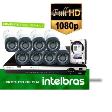 Imagem de Kit Intelbras 8 Cam Fullhd 1080p Dvr Full Hd 1tb