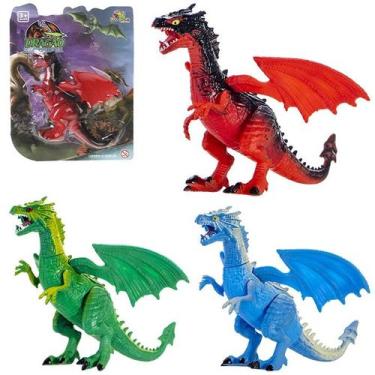 Imagem de Brinquedo dragão articulado mundo medieval asas flexíveis - ART BRINK,