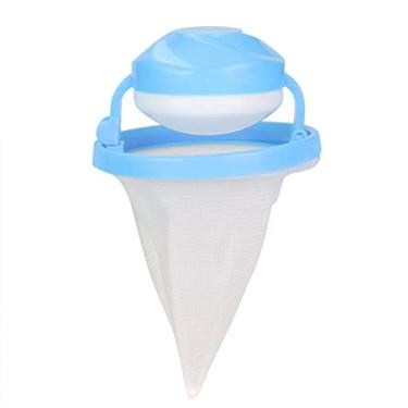 Imagem de CUOFYUNL Saco de malha de fiapos flutuante, coletor de pêlos de animais de estimação, saco de filtro de lavanderia para máquina de lavar (Azul)