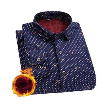 Imagem de Camisa Masculina plus Size De Manga Longa Quente E Grossa 7XL 8XL, Fle