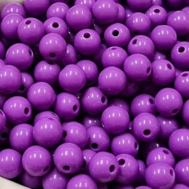 Imagem de Bola Lisa 8mm Leitosa Com Furo 100g Roxo