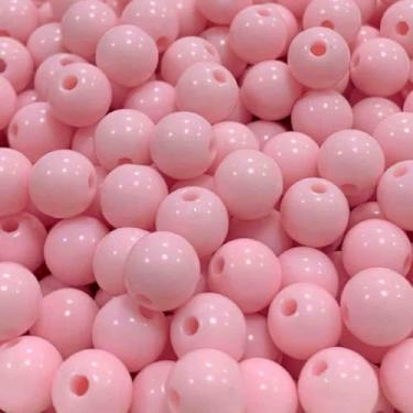 Imagem de Bola Lisa 8mm Leitosa Com Furo 100g Rosa Claro