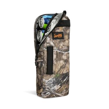 Imagem de Bolsa térmica de golfe, capacidade para 7 latas, zíperes discretos, resistentes à água, mangas para bolsas de gelo, com 3 alças da Sunday Golf (Mossy Oak Country DNA)