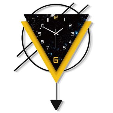 Imagem de Grande relógio de parede decorativo, interior silencioso operado por bateria, relógios leves de metal para sala de estar, quarto, cozinha, escritório, escritório