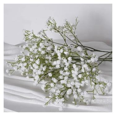 Imagem de Decoração de casa flores de respiração artificial toque real falso respiração Gypsophila buquê para casamento arranjo floral decoração de casa flor artificial (branco, 30 peças)