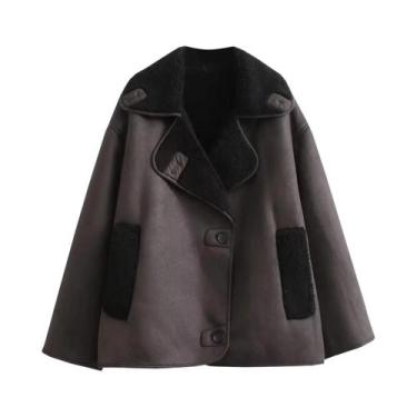 Imagem de Jaqueta Feminina De Inverno Quente Em material sintético, Manga Longa,