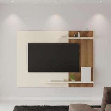 Imagem de Painel Para Sala Tv Com Detalhe Ripado Off White - Drop de Casa