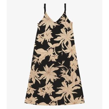 Imagem de Vestido Super Midi Feminino Visco Maquinetada Preto - Rovitex, P, Pret