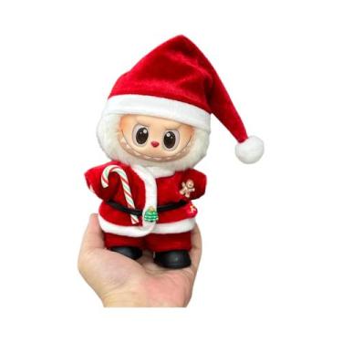 Imagem de Conjunto De Acessórios De Natal Labubu Com Roupa Vermelha Para Bonecas