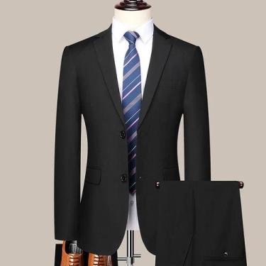 Imagem de Terno Masculino Slim Fit De Dois Botões Estilo Coreano Para Casamento,
