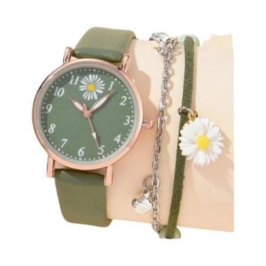 Imagem de Relógio De Pulso Feminino Romântico De Couro Com Quartzo, Relógio De M
