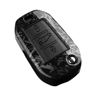 Imagem de Capa Para Chave De Carro Estilo Fibra De Carbono ABS Para Peugeot Citr