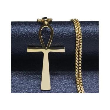 Imagem de Colar Masculino De Aço Inoxidável Olho Egípcio De Rá Hórus Joia De Des