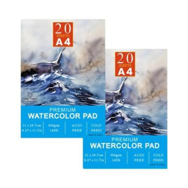 Imagem de Bloco De Aquarela A3/A4/A5 140lb 300gsm 20 Folhas Papel Artístico Pren